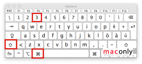 Fotografare lo schermo intero Mac
